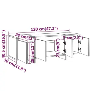 Berkfield TV Cabinet White 120x30x40.5 cm Engineered Wood