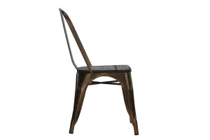 Fusion Dining Chair in Metal Antique Bronze, 2 pieces