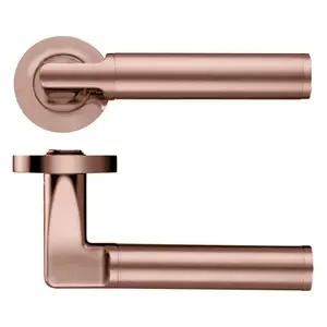 Milan Latch Door Handle (Set of 2) Tuscan Rose Gold