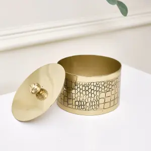 Melody Maison Gold Crocodile Print Trinket Pot