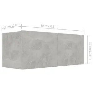 Berkfield 6 Piece TV Cabinet Set Concrete Grey Engineered Wood