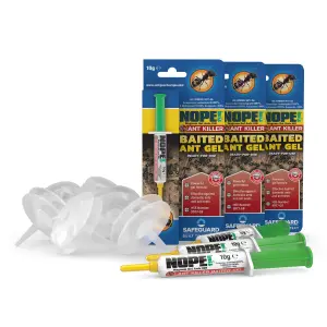 NOPE Refillable Bait Station x 6 Pack and Syringe x 3 Pack - Indoor & Outdoor. Complete, long-term nest elimination solution.