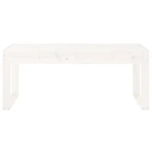 Berkfield Garden Bench White 110x38x45 cm Solid Wood Pine