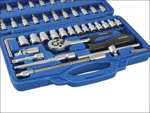 BlueSpot Tools 1/4in Square Drive Socket & Bit Set, 46 Piece