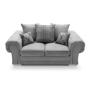 Verona 2 Seater Sofa in Light Grey Linen Fabric