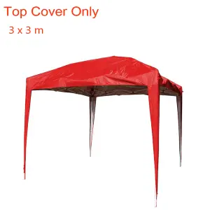 SunDaze 3x3m Pop Up Gazebo Top Cover Replacement Only Canopy Roof Cover Red