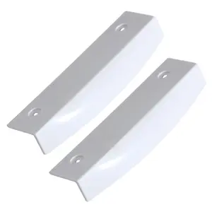 SPARES2GO Universal Replacement Fridge Freezer Handgrip Door Handle (White, 145mm, Pack of 2 Handles)