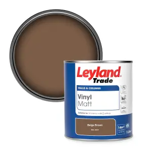 Leyland Trade Vinyl Matt Walls & Ceilings Emulsion Paint Beige Brown (RAL 8024) 1L