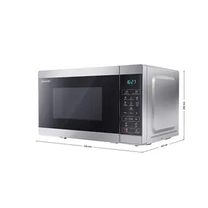 Sharp YC-MS02U-S Microwave Silver 800W with 11 Power Levels & 8 Preset Cooking Options