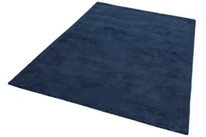 Plain Navy Modern Handmade Rug For Dining Room Bedroom & Living Room-160cm X 230cm