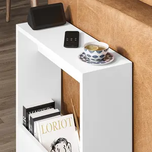 Beeler Modern Slim Compact Side Table White