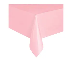 Unique Party Plastic Plain Tablecloth Light Pink (One Size)