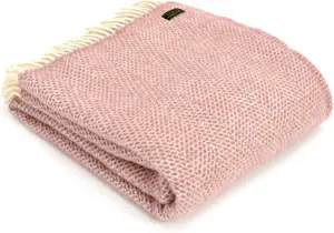 Beehive Dusky Pink 100% Wool Throw