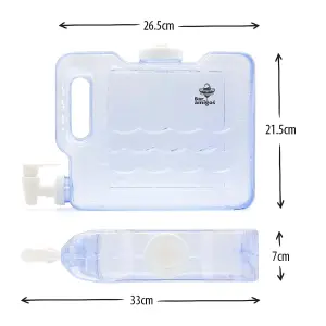 3L Slim Fridge Water Dispenser - Plastic PETG Travel Desktop Container, Blue white - Holds 3 liters