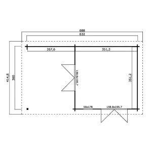 Lasita Anders Summer House with Veranda - 6.3m x 3.6m - Log Cabin with Canopy Area Double Glazed