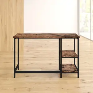 Vaillancourt Desk Black / Rustic Brown / 75cm H x 120cm W x 60cm D