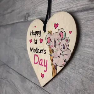 Personalised 1st Mothers Day Gift For Mummy Wooden Heart Plaque Mummy Gift