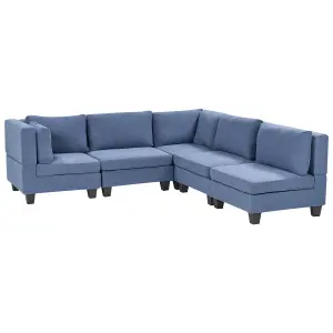 Corner Sofa UNSTAD Blue Fabric Left Hand