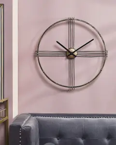 Beliani Modern Wall Clock ASCONA Metal Gold