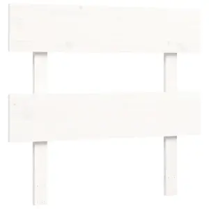 Berkfield Bed Frame with Headboard White Single Solid Wood