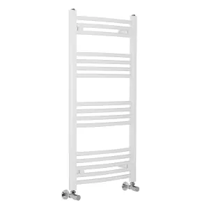 Rinse Curved Bathroom Heated Towel Rail Warmer Radiator Central Heating White - 1000x500mm