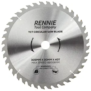 305mm x 40T TCT Circular Wood Saw Blade. Fits Bosch Makita Dewalt Circular Saws Etc