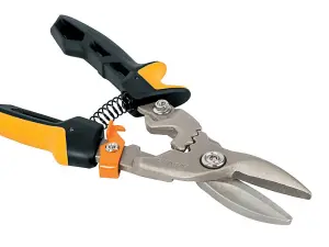 Fiskars 1027207 PowerGear Aviation Snips Straight Cut 250mm 10in FSK1027207