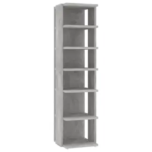 Shoe Cabinet Concrete Grey 27.5x27x102 cm Engineered Wood