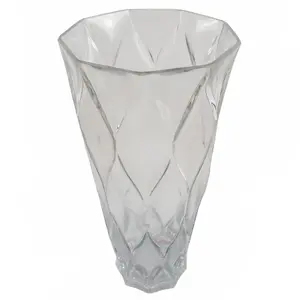 35cm Clear Chunky Ridged Glass Vase