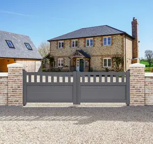 Aluminium Double Swing Driveway  Gate 3000X1200mm Anthracite Grey