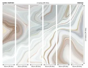 Origin Murals Marble Grey & Brown Matt Smooth Paste the Wall Mural 300cm wide x 240cm high