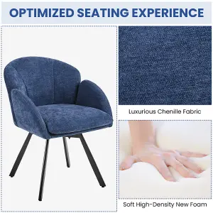 Yaheetech Cute Makeup Vanity Chair Accent Armchair Swingable - Blue