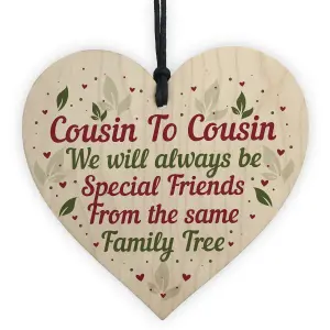 Red Ocean Cousin Family Gifts Christmas Birthday Gift For Cousin Handmade Wooden Hanging Heart Thank You Gift For Boys