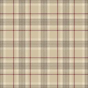 Traditional Check Wallpaper In Beige And Red