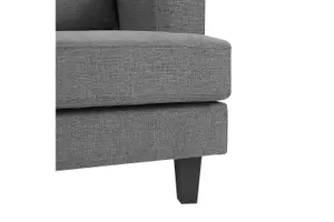 Dale 3 Seater Sofa, Dark Grey Linen Fabric