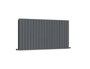 G-Rad Anthracite Double Column Flat Horizontal Aluminium Radiator - 600x1402mm