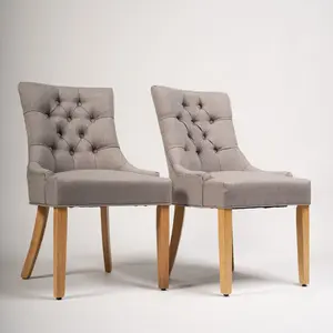 Norval Upholstered Dining Chair (Set of 2) Beige / Light Brown