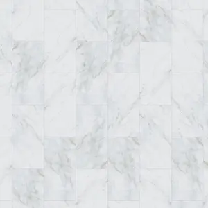 Italo White Marble effect Click vinyl Tile Sample