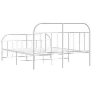 Berkfield Metal Bed Frame with Headboard and Footboard White 183x213 cm