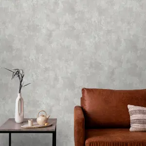 Grandeco Plaster Effect Concreto Textured Wallpaper,  Grey