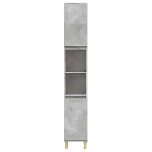 Berkfield Bathroom Cabinet Concrete Grey 30x30x190 cm Engineered Wood