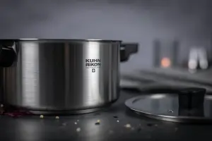 Kuhn Rikon Locarno Swiss Made Brushed Stainless Steel Induction Safe Casserole Pot, 24cm/6L