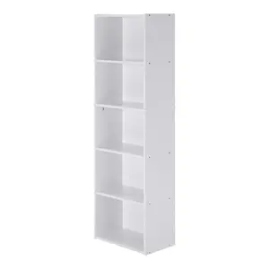 Aliesha Open Shelf Bookcase White / 132.1cm H x 40.1cm W x 23.9cm D