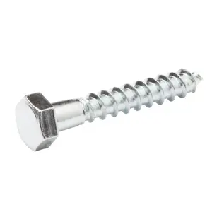 Diall Hex Zinc-plated Carbon steel Coach screw (Dia)8mm (L)50mm, Pack of 100