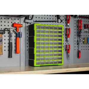 Sealey Cabinet Box 60 Drawer - Hi-Vis Green/Black APDC60HV