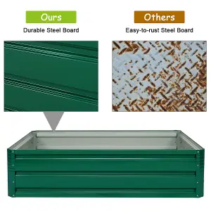 Costway 4 x 3ft Metal Raised Garden Bed Outdoor Planter Box Backyard