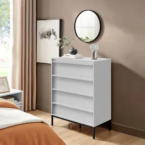 Furniturebox UK Svit Off-White Chest of 4 Drawers