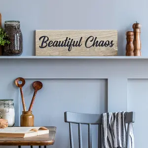 Peak Heritage Engraved Oak Sign 30cm - Beautiful Chaos