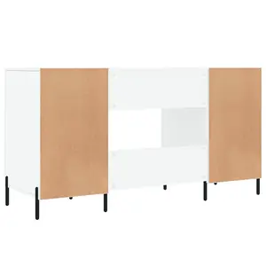 Berkfield Desk High Gloss White 140x50x75 cm Engineered Wood