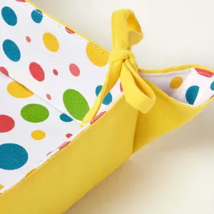 Homescapes Multi Colour Polka Dot Reversible Bread Basket